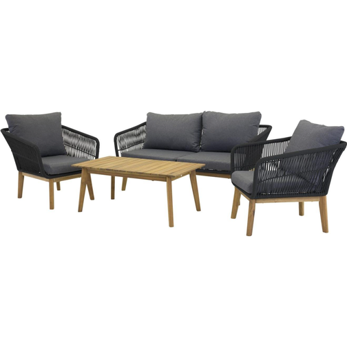 Venture Design Chania Loungeset, 1 Bord inkl. 2 Stolar & 1 Soffor