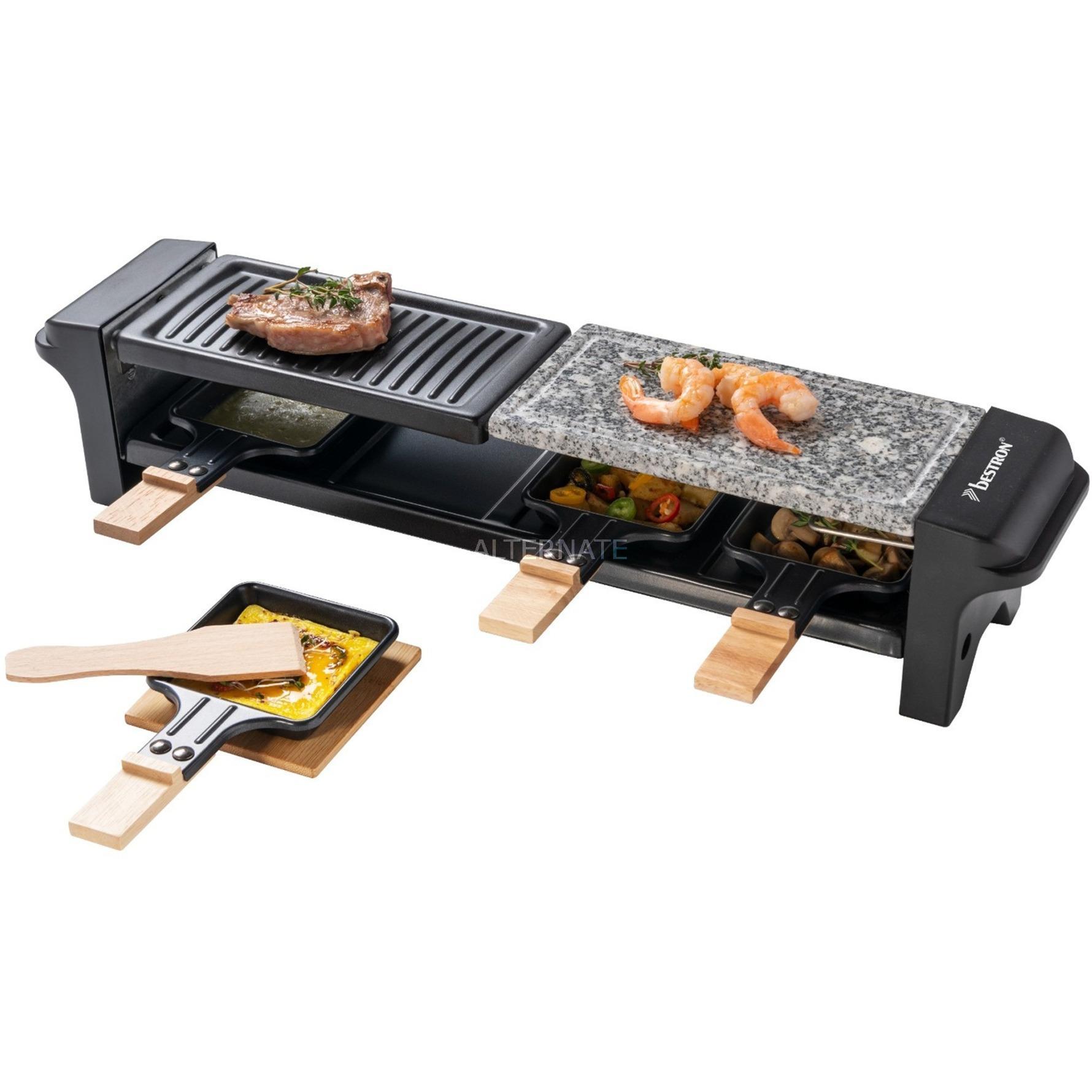 Bestron Black&Wood ARG200BW Raclette/grill/het sten