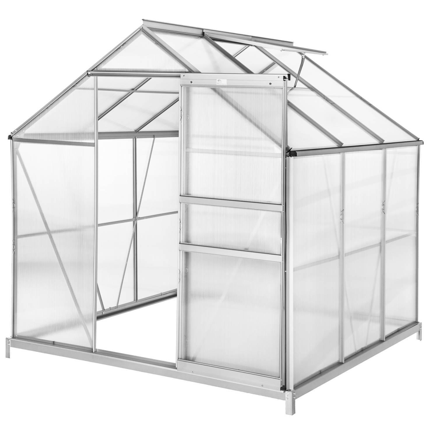 tectake 4.41m² with Base Aluminium Polycarbonate