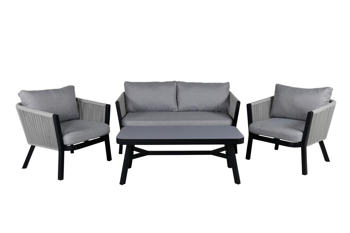 Venture Design Virya Loungeset, 1 Bord inkl. 2 Stolar & 1 Soffor