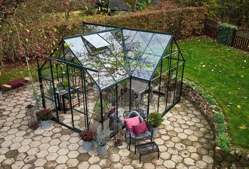 Halls Garden Room 12.9m² Aluminium Härdat glas