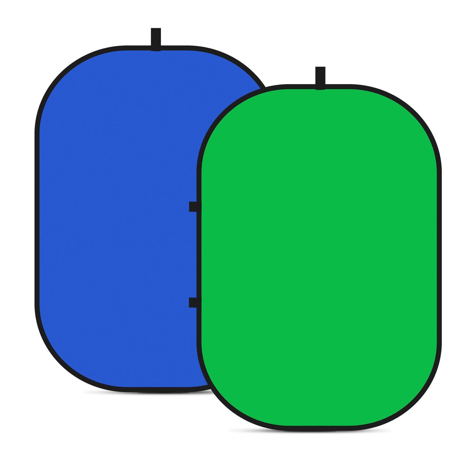 Neewer Chromakey-bakgrunder, dubbelsidig grön skärm och blå skärm, 2-i-1 hopfällbar och reversibel bakgrund för fotografering, spel och live-streaming, 1,5 x 2 m