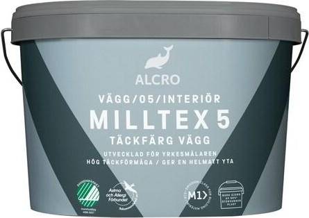 Alcro Milltex 5 Takfärg, Väggfärg Vit 10L